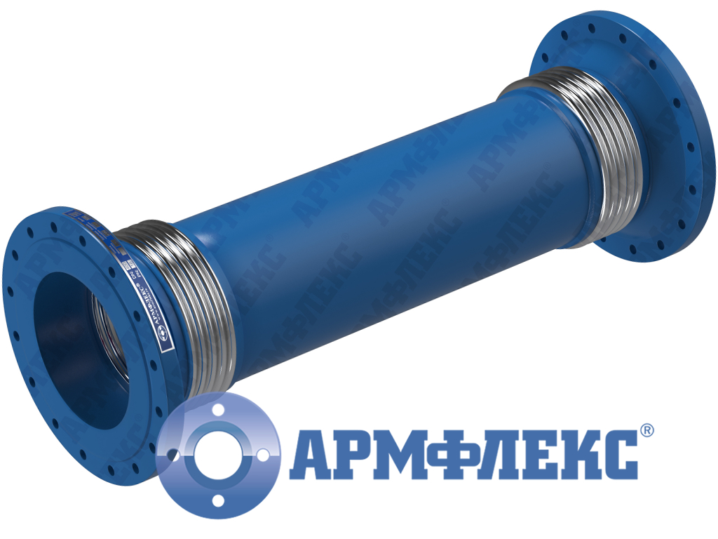 Компенсатор сильфонный сдвиговый двухсекционный с воротниковыми фланцами 2КСС ARM Ф, Армфлекс Компенсатор сильфонный сдвиговый двухсекционный с воротниковыми фланцами 2КСС ARM Ф, Армфлекс