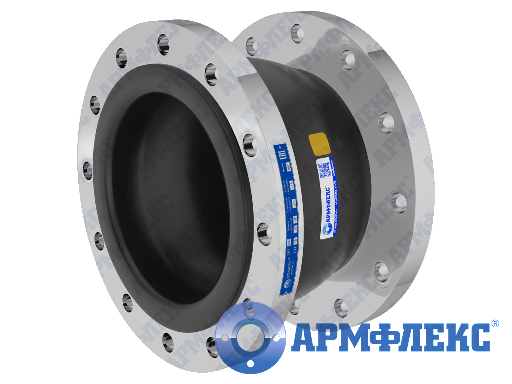 Подробнее о Компенсатор резиновый фланцевый: КР АРМ 25-16-35/10/10 Фцн NBR, DN 25 мм, PN 16 кг/см², L - 95 мм, фланцы из стали 20 с антикоррозийным цинковым покрытием